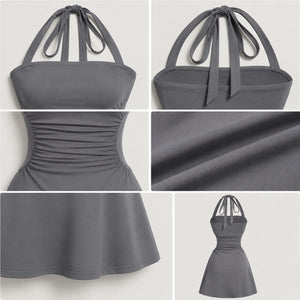 Halter Ruched Mini Dress WHD0606090