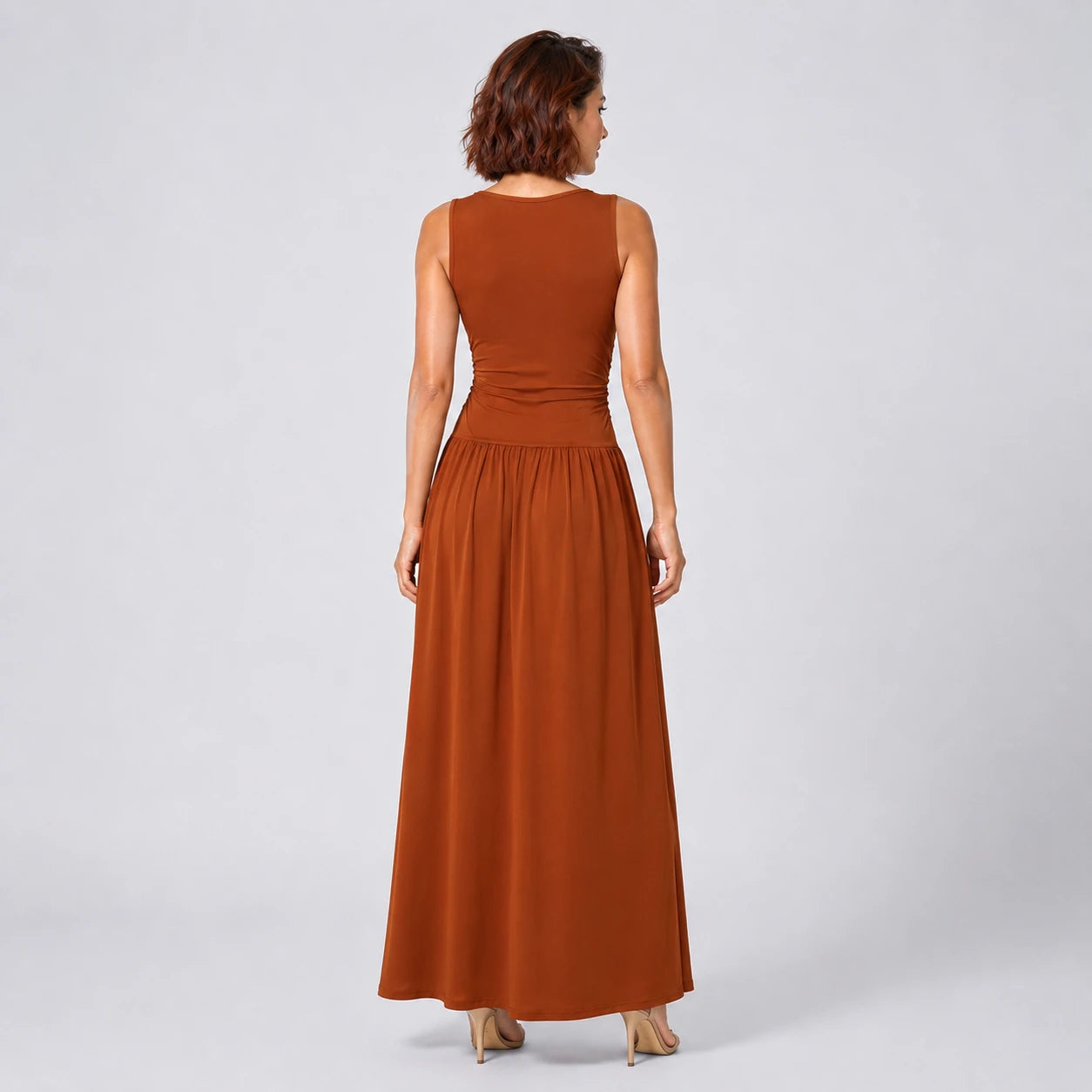 Ruched Waist Maxi Dress WHD0606091