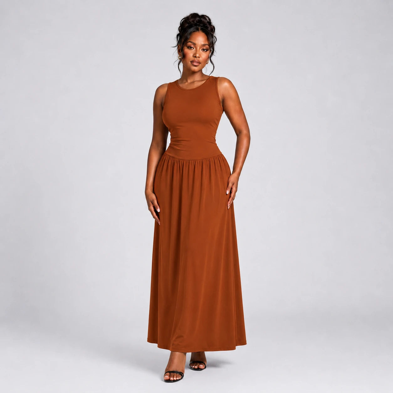 Ruched Waist Maxi Dress WHD0606091