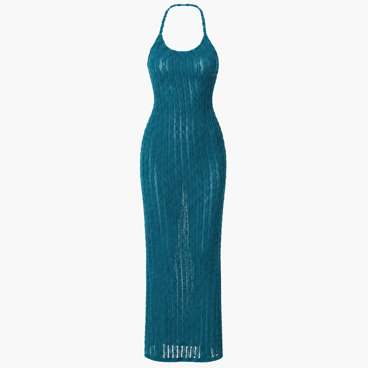 Open-Knit Halter Maxi Dress WHD0606094