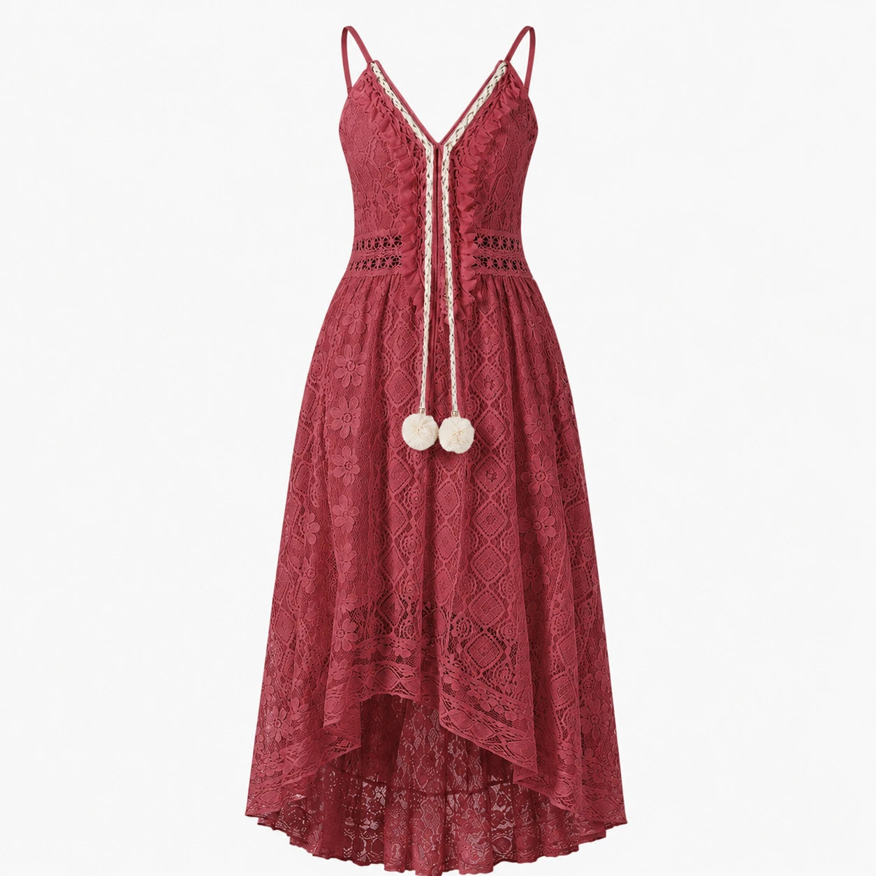 Lace V-Neck Maxi Dress WHD0606097