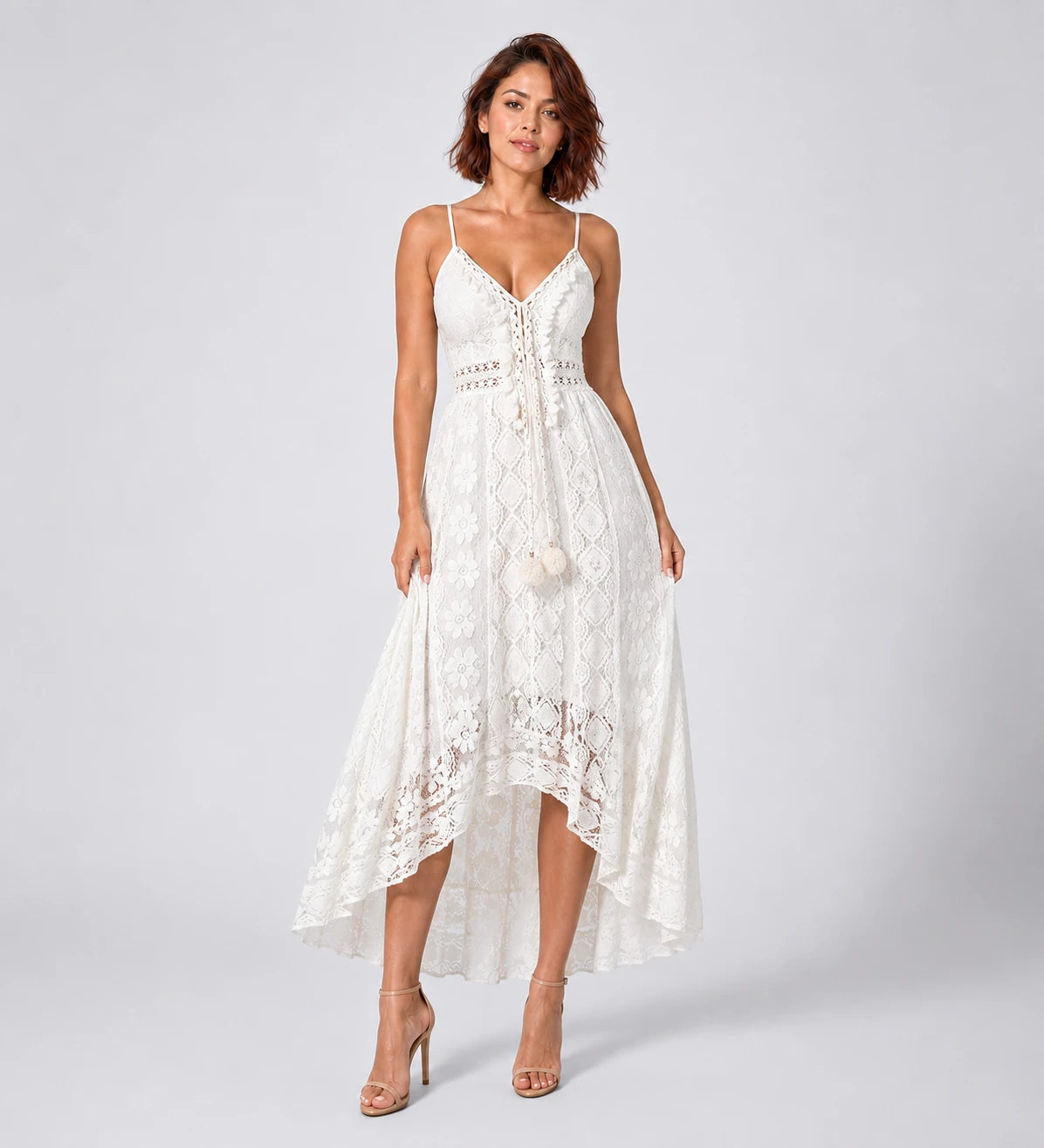 Lace V-Neck Maxi Dress WHD0606097