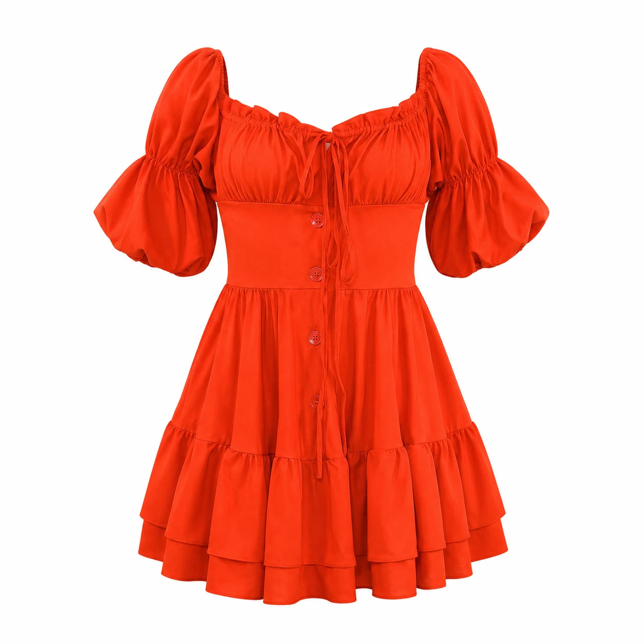Puff Sleeve Mini Dress WHD0606098