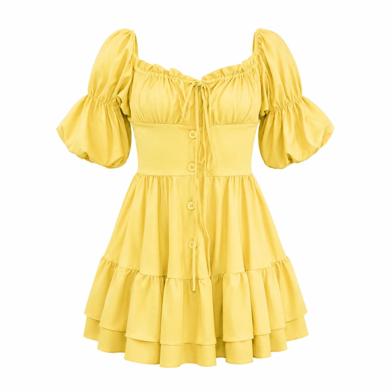 Puff Sleeve Mini Dress WHD0606098