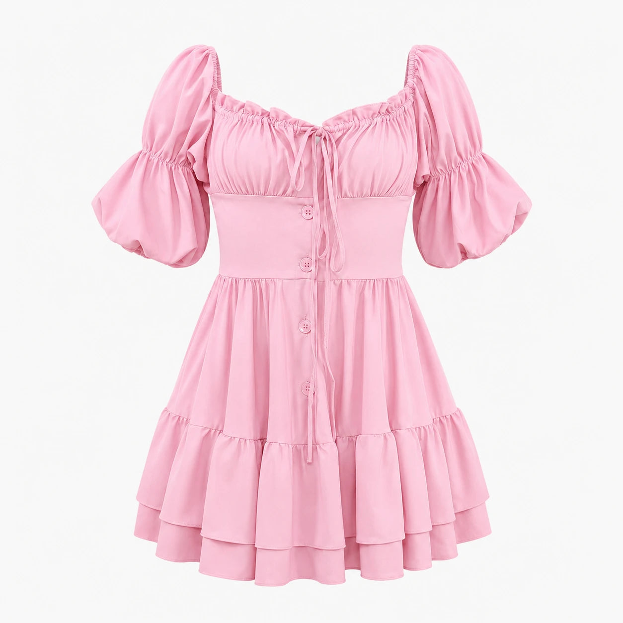 Puff Sleeve Mini Dress WHD0606098