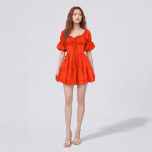 Puff Sleeve Mini Dress WHD0606098