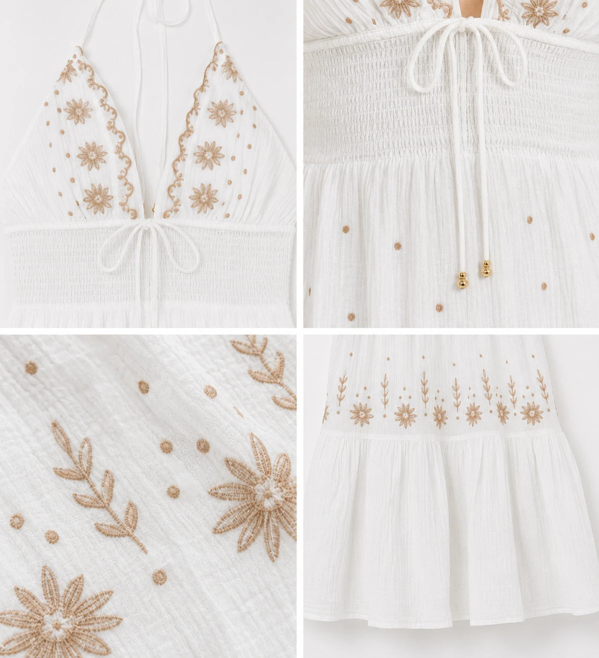 Embroidered Halter Maxi Dress WHD0606099