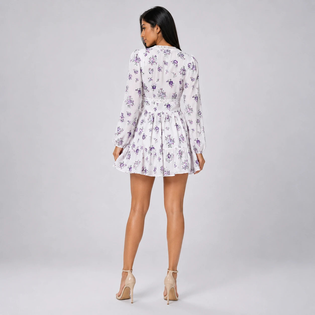 Floral Ruffle Mini Dress WHD0606101