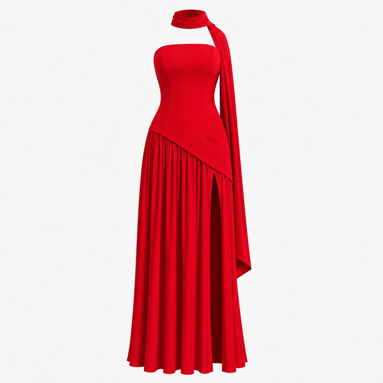 Strapless Colorblock Maxi Dress WHD0606102