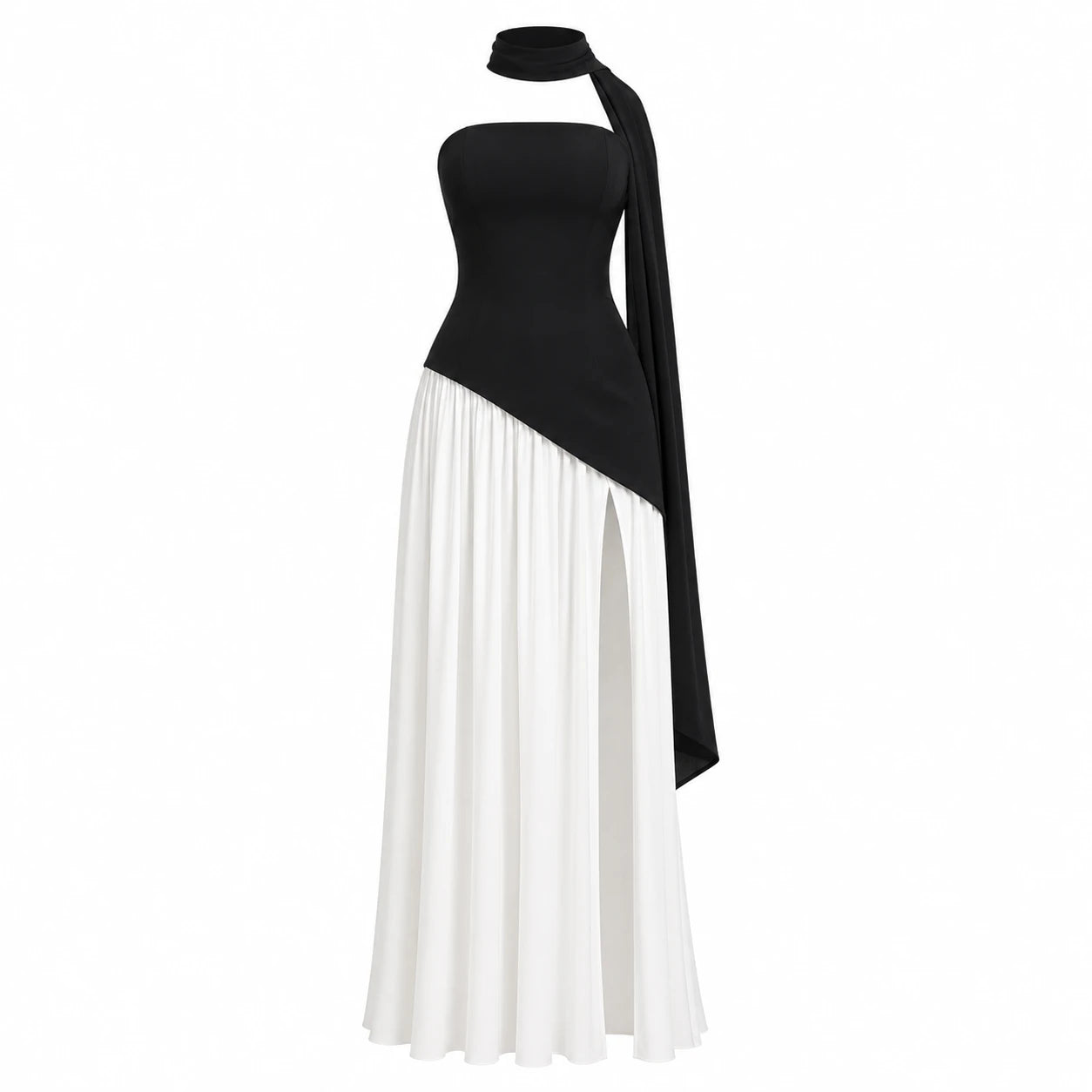 Strapless Colorblock Maxi Dress WHD0606102