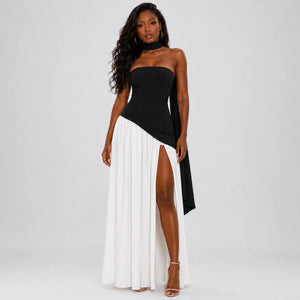 Strapless Colorblock Maxi Dress WHD0606102