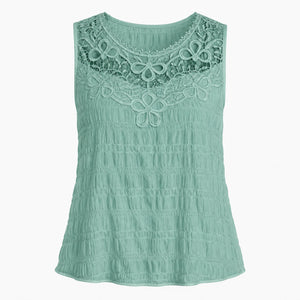 Lace Yoke Sleeveless Top WHD0606109
