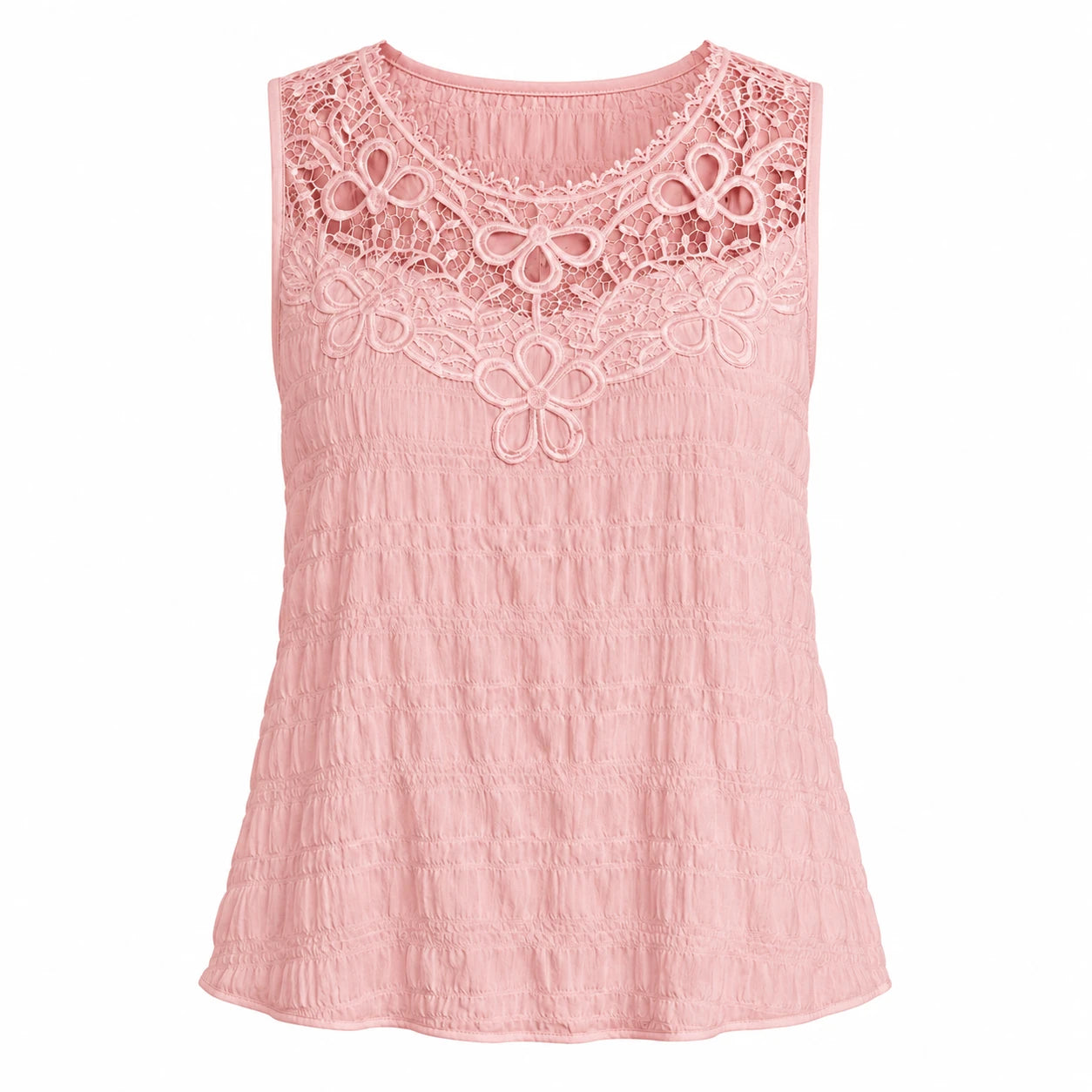 Lace Yoke Sleeveless Top WHD0606109