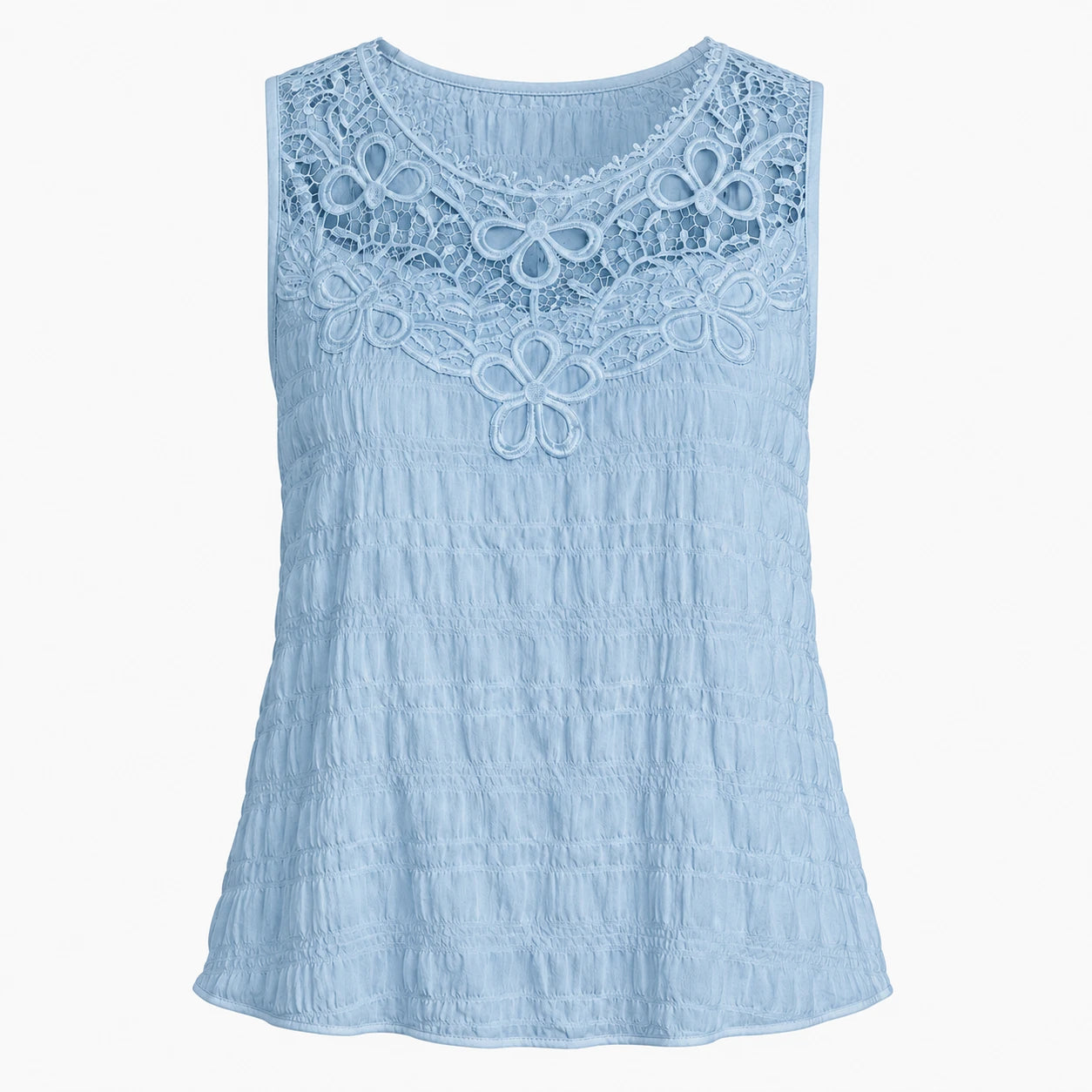 Lace Yoke Sleeveless Top WHD0606109