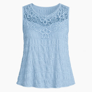 Lace Yoke Sleeveless Top WHD0606109