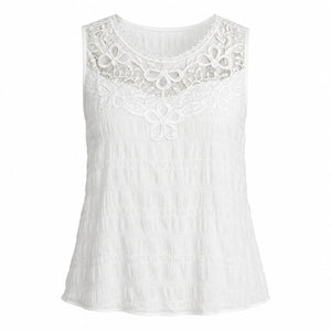 Lace Yoke Sleeveless Top WHD0606109