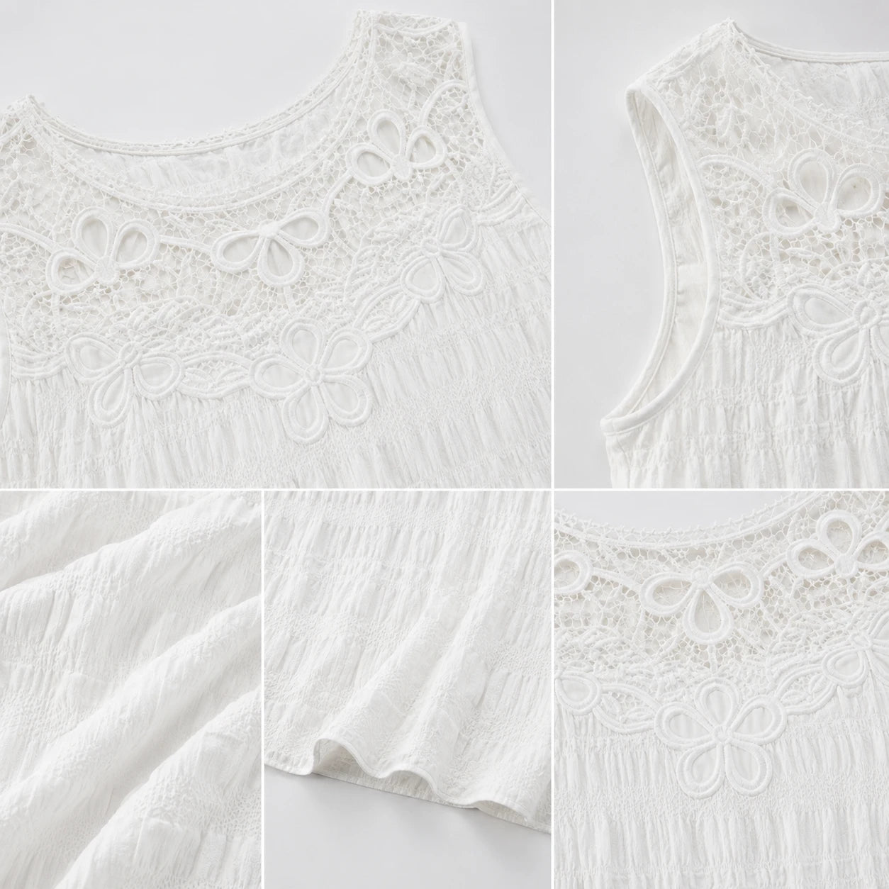 Lace Yoke Sleeveless Top WHD0606109