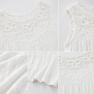 Lace Yoke Sleeveless Top WHD0606109