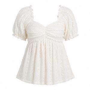 Textured Puff Sleeve Top WHD0606114