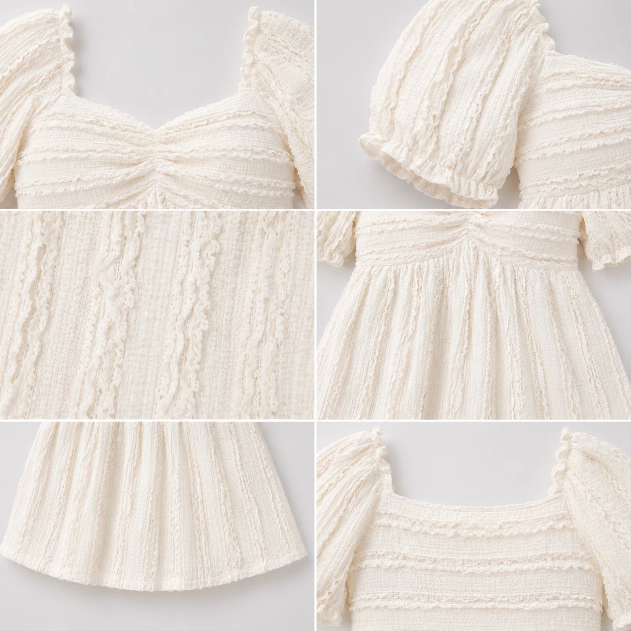 Textured Puff Sleeve Top WHD0606114