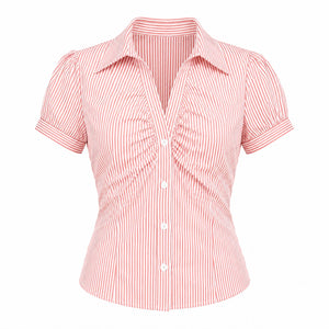 Striped Tie Back Shirt WHD0606123