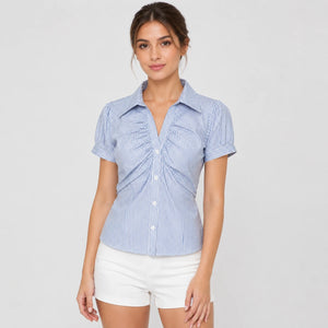 Striped Tie Back Shirt WHD0606123