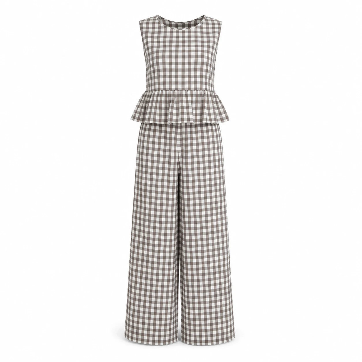 Gingham Peplum Pant Set WHD0606127