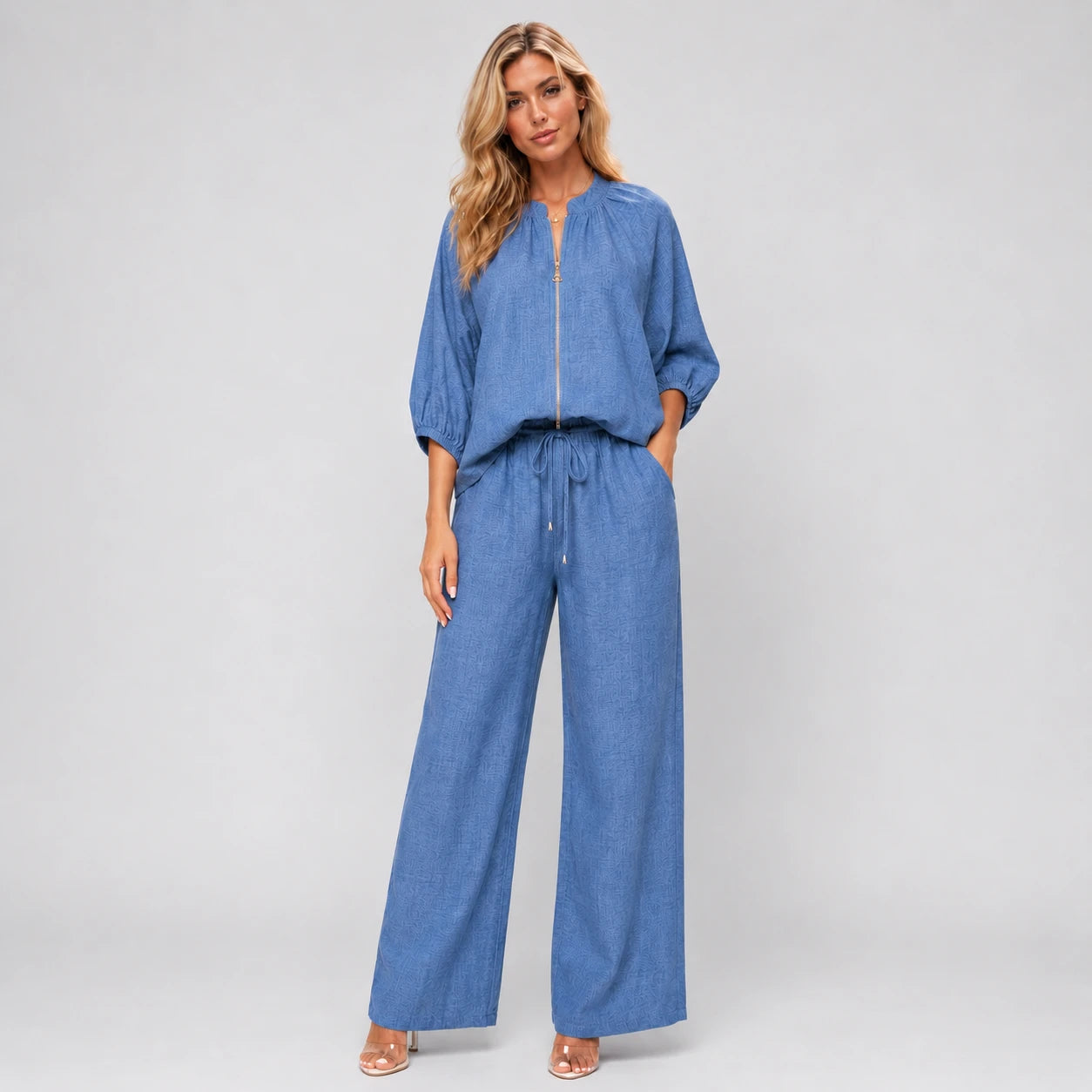 Zip Front Wide Leg Set WHD0606133