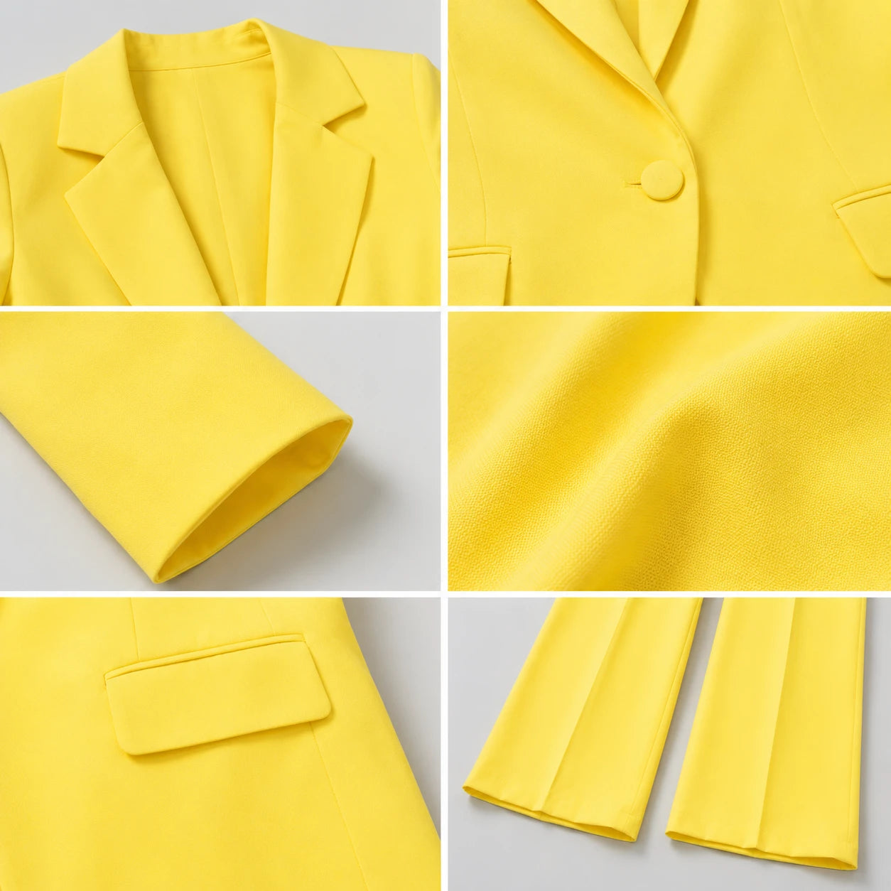 Yellow Tailored Suit Set WHD0606134