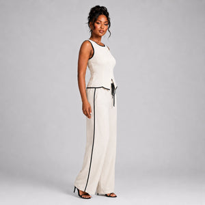Contrast Trim Wide Leg Set WHD0606137