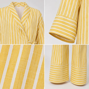 Striped Tie Waist Set WHD0606140