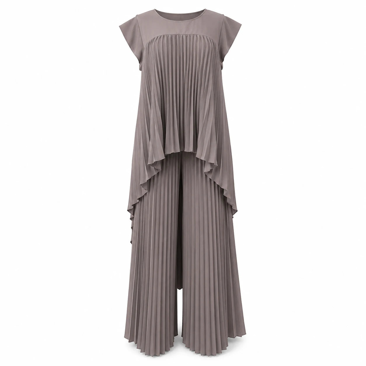 Pleated Overlay Wide Leg Set WHD0606141