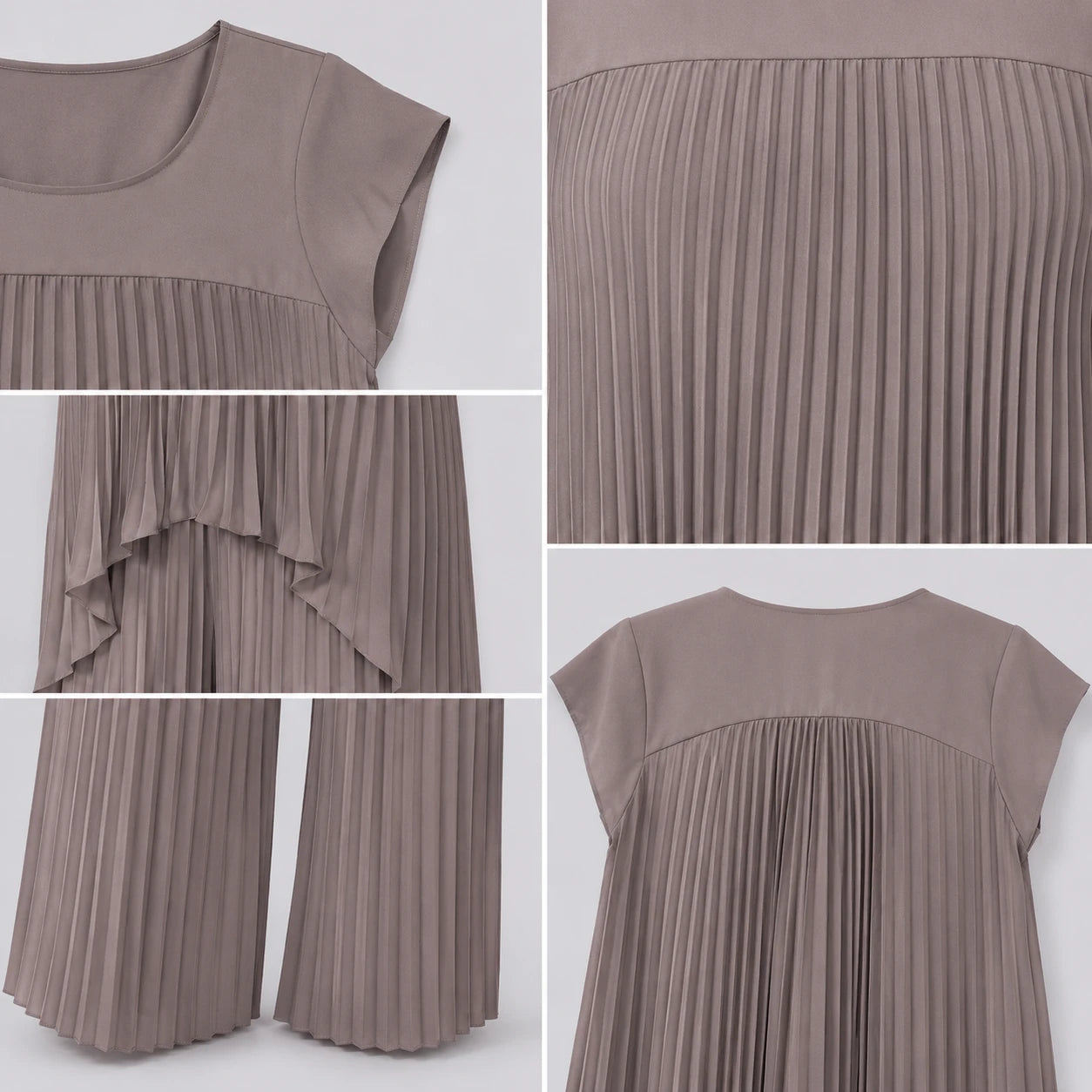 Pleated Overlay Wide Leg Set WHD0606141