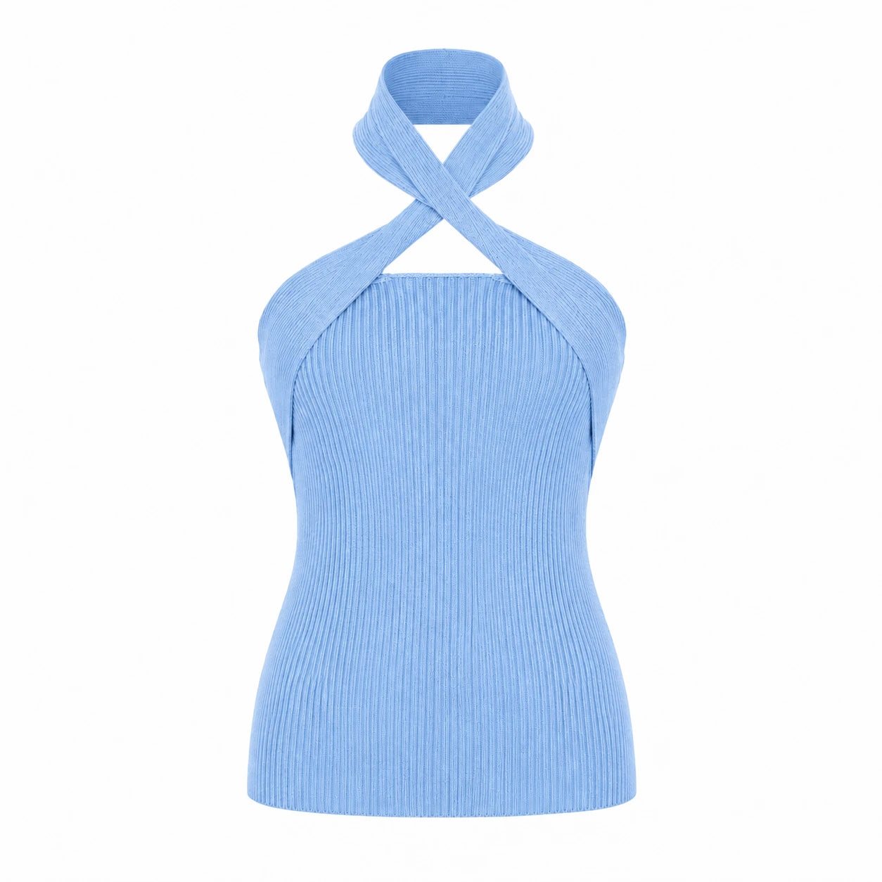 Cross Halter Knit Top WHD0606146