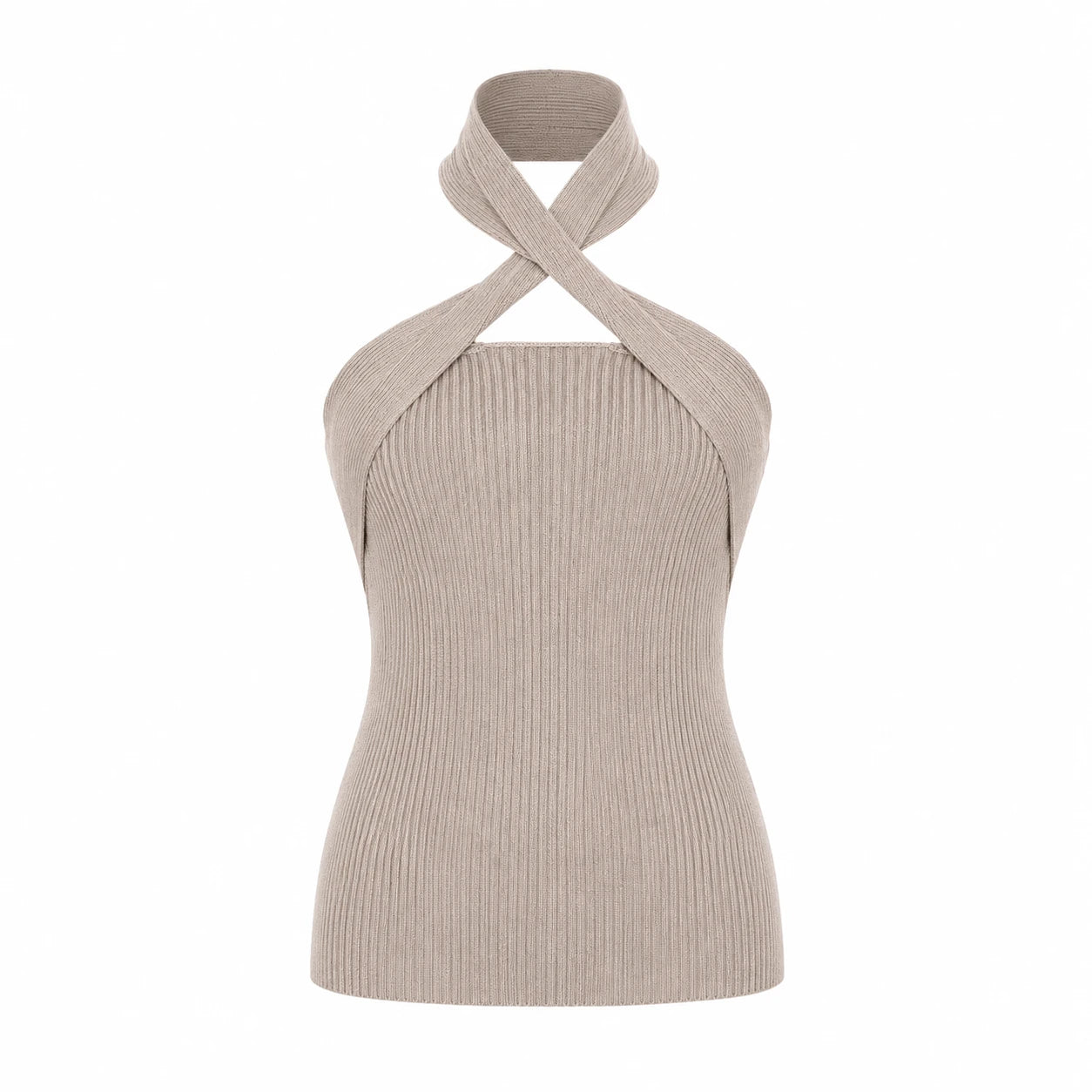Cross Halter Knit Top WHD0606146