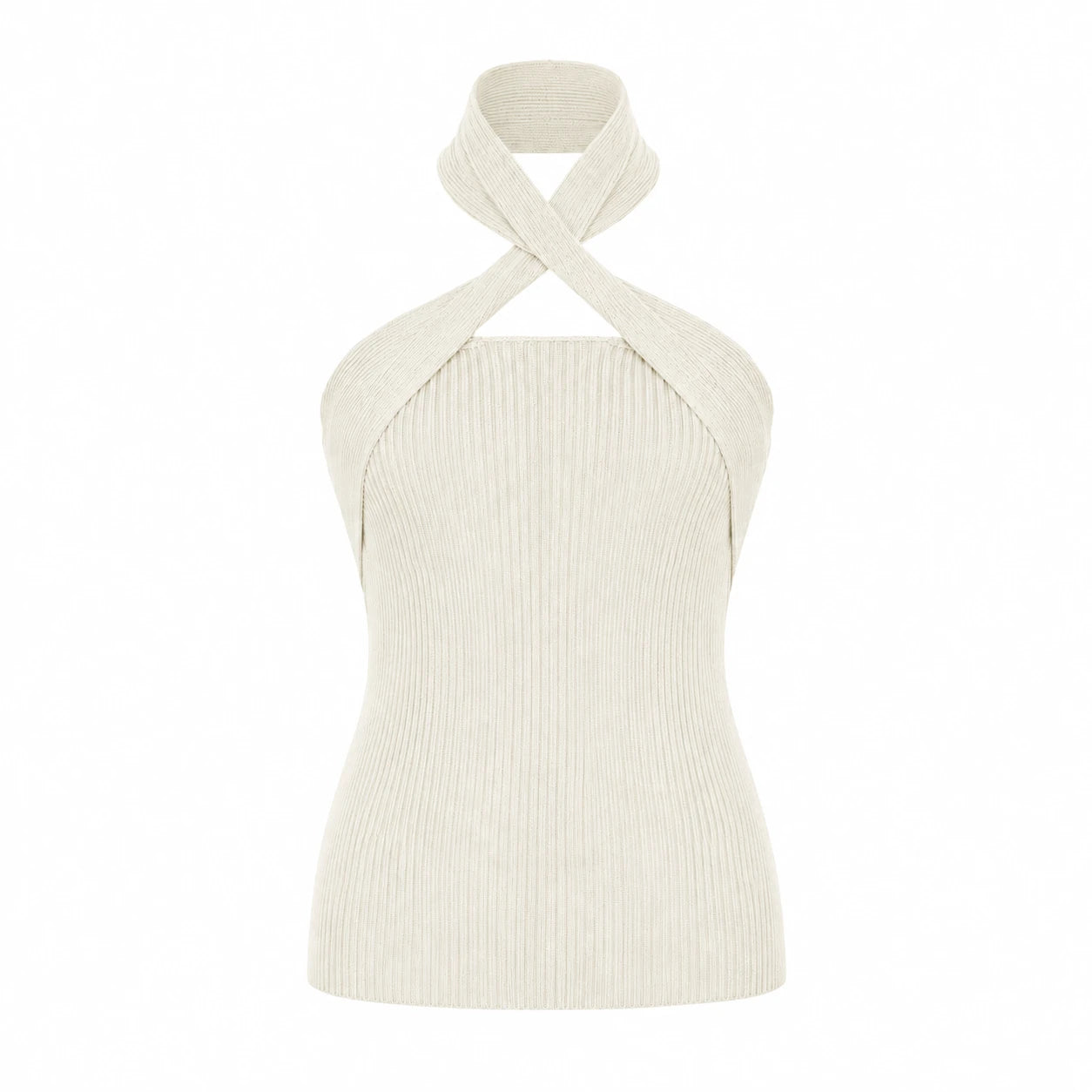 Cross Halter Knit Top WHD0606146