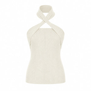 Cross Halter Knit Top WHD0606146