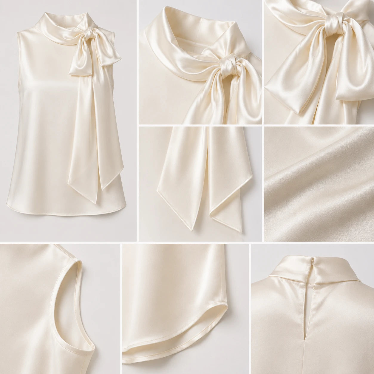 Satin Bow Neck Top WHD0606147