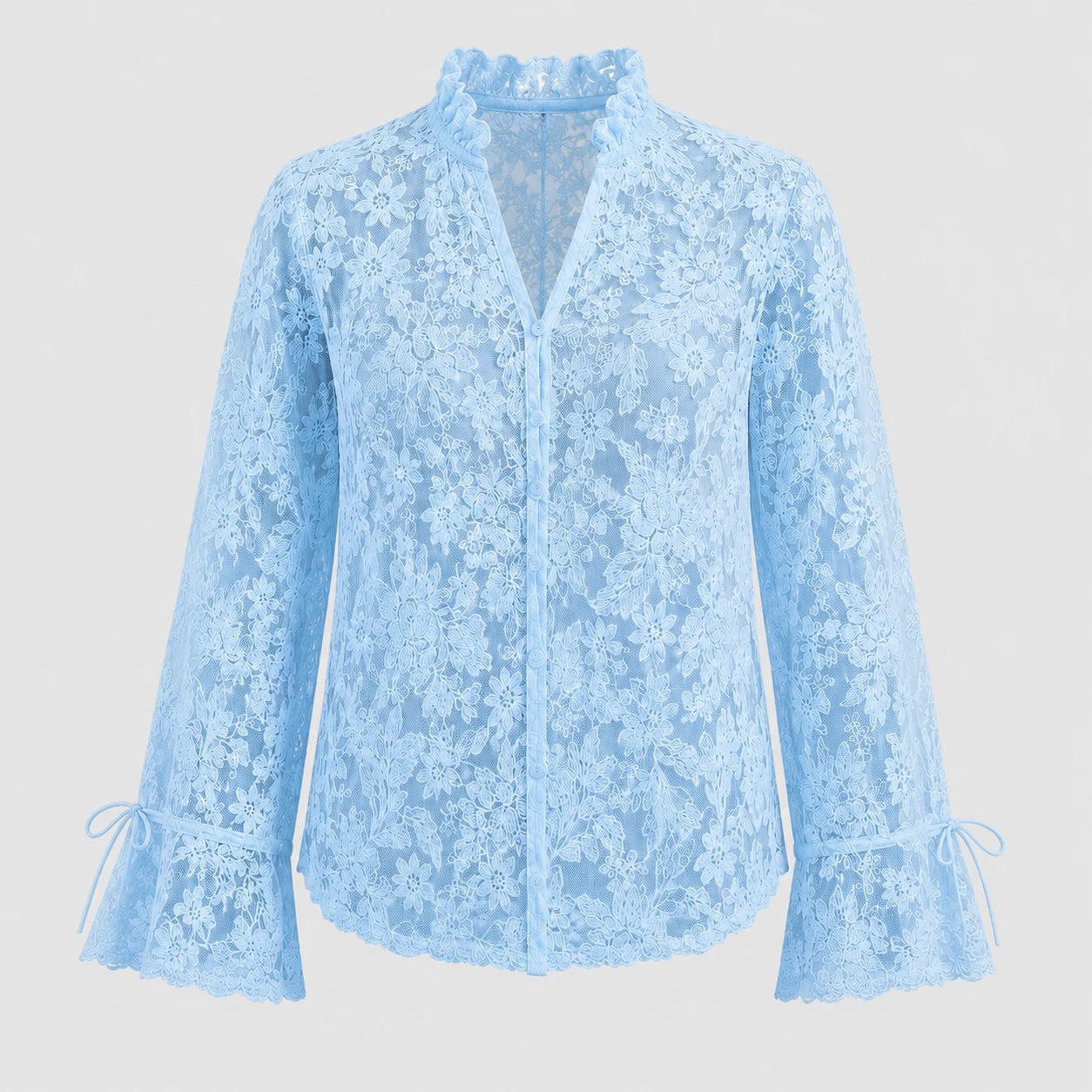 Floral Lace Button Blouse WHD0606149