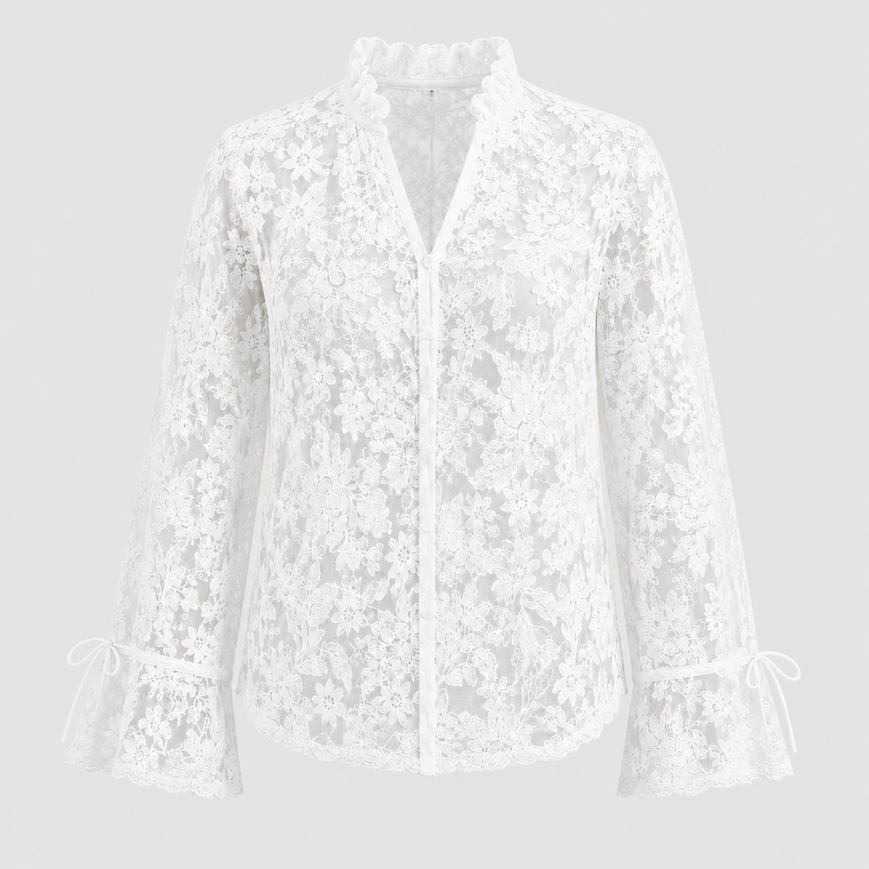Floral Lace Button Blouse WHD0606149