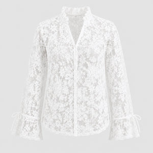 Floral Lace Button Blouse WHD0606149