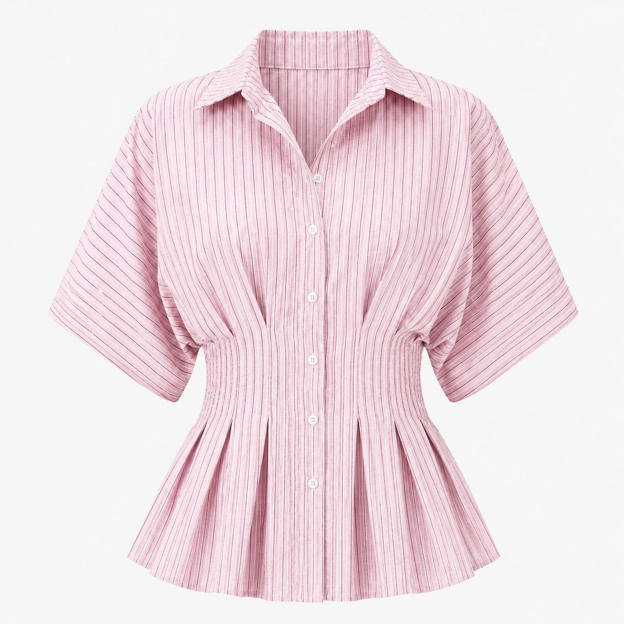 Striped Peplum Shirt Top WHD0606150