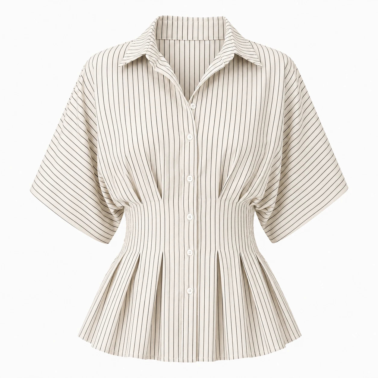 Striped Peplum Shirt Top WHD0606150