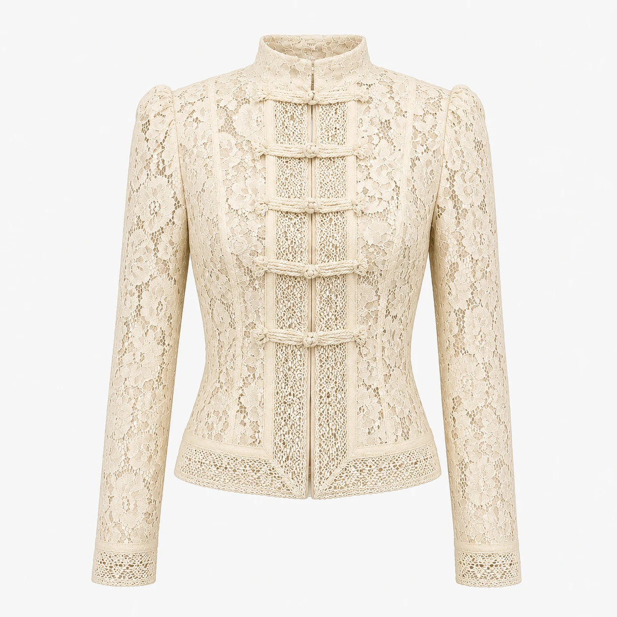 Lace Frog Button Blouse WHD0606151