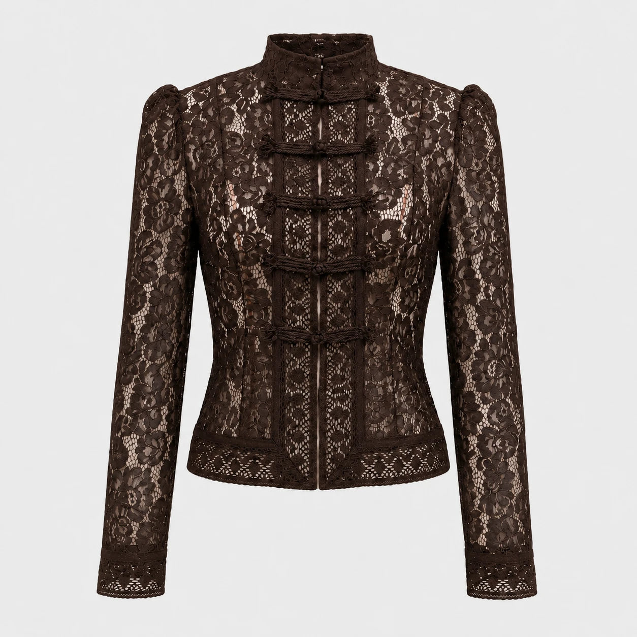 Lace Frog Button Blouse WHD0606151