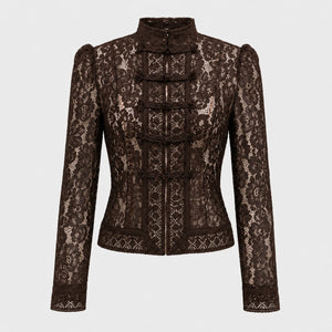 Lace Frog Button Blouse WHD0606151