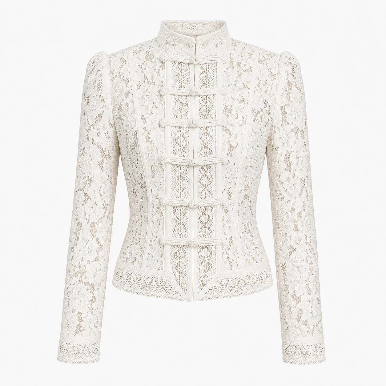 Lace Frog Button Blouse WHD0606151