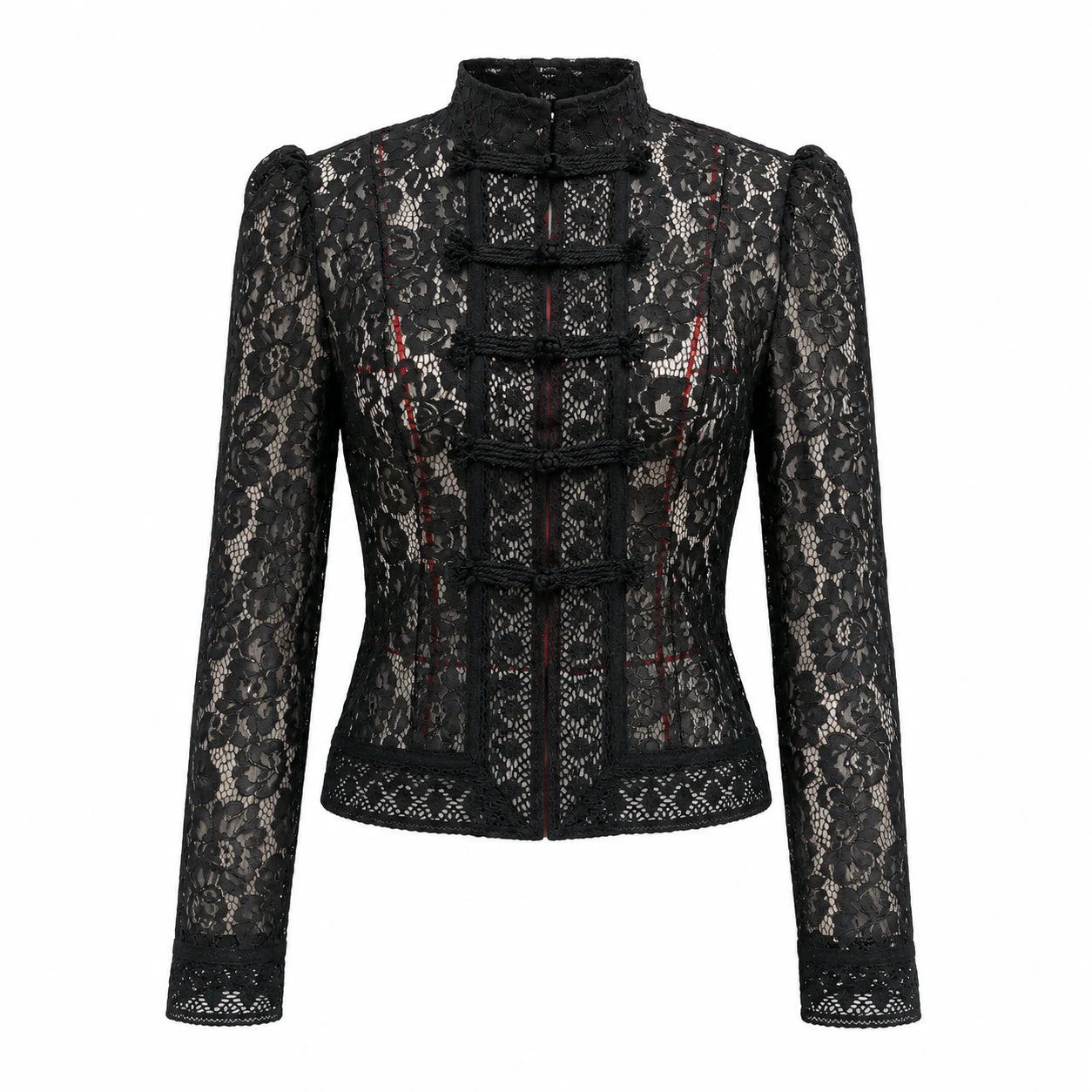 Lace Frog Button Blouse WHD0606151