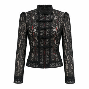 Lace Frog Button Blouse WHD0606151