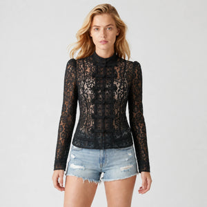 Lace Frog Button Blouse WHD0606151